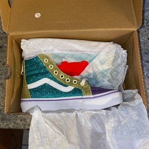 Mermaid glitter hightop vans preschool